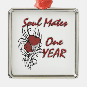 Soul Mates 1 Year Metal Tree Decoration
