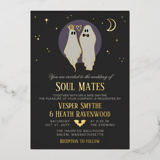 Soul Mates Halloween Haunted Ghost Wedding (Front)