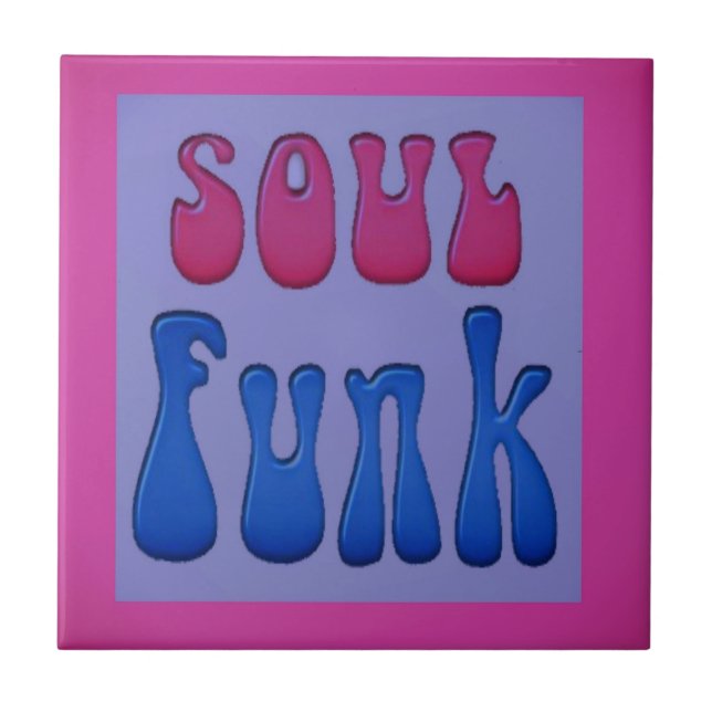 Soul Music Funky words graphics Ceramic Tile (Front)
