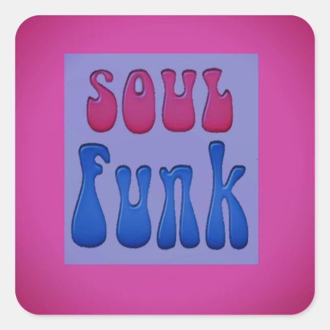 Soul Music Funky words graphics Square Sticker (Front)