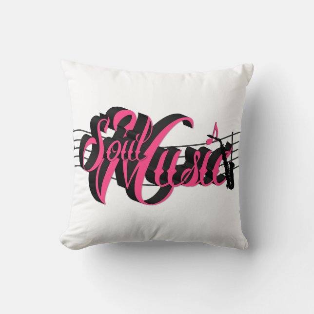 Soul Music Throw Pillow (Front)