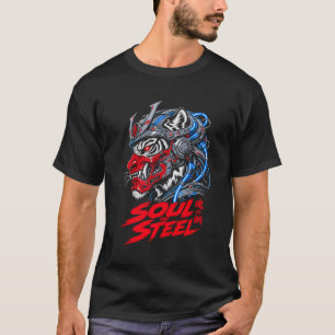 Soul Of Steel Cyber Samurai Tiger Graphic Men's T- T-Shirt
