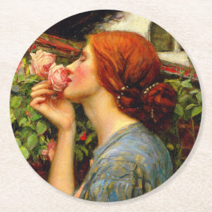 Soul of the Rose John William Waterhouse Round Paper Coaster