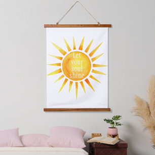 Soul Shine Inspiring Watercolor Hanging Tapestry