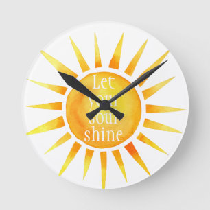Soul Shine Inspiring Watercolor Round Clock