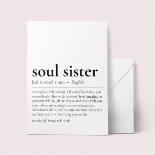 Soul Sister Definition Dictionary Art Greeting Card