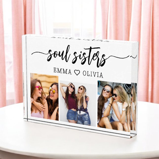 Soul Sisters 3 Photo Collage Family Keepsake Gift Block (Creator Uploaded)