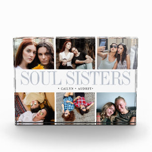 Soul Sisters Gift For Friends Photo Collage Block