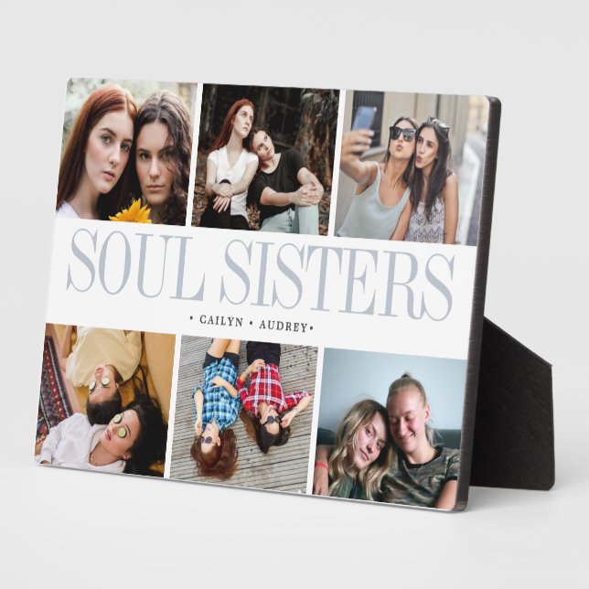 Soul Sisters Photo Collage Gift for Best Friends 2 Plaque (Side)