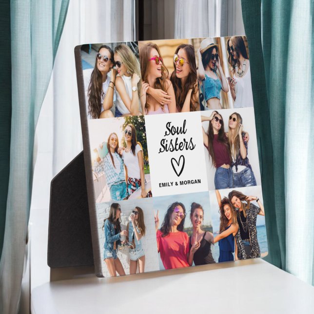 Soul Sisters Script Gift For Friends Photo Collage Plaque (Creator Uploaded)