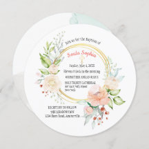 Soula Round Baptism Invitation