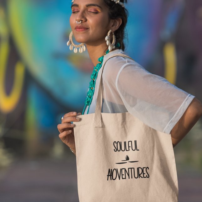 Soulful Adventures Yoga Meditation Spiritual Boho Tote Bag (Shop now and embrace the path of mindfulness!)