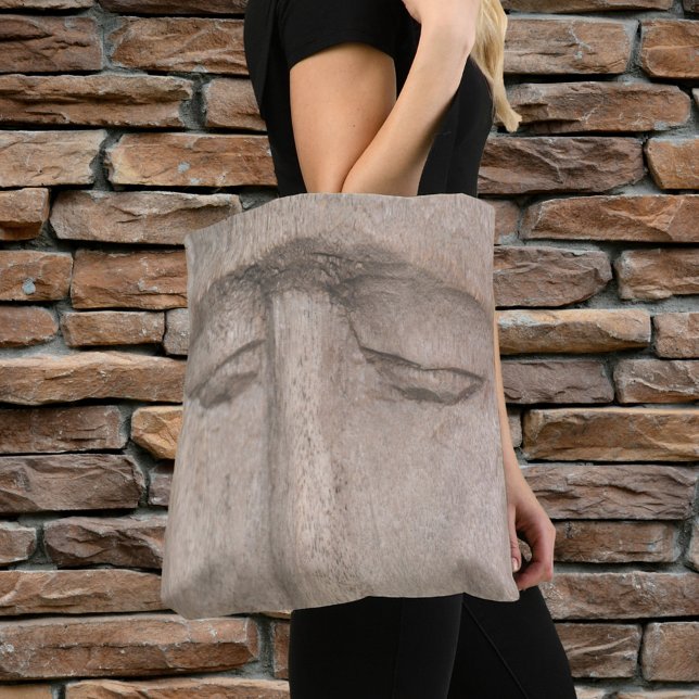 Soulful Eyes Carved Wood Art Tote Bag (Creator Uploaded)