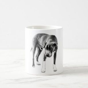 Soulful Pitbull Mix in Bold Monochrome Coffee Mug