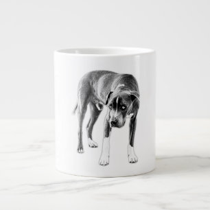 Soulful Pitbull Mix in Bold Monochrome Large Coffee Mug