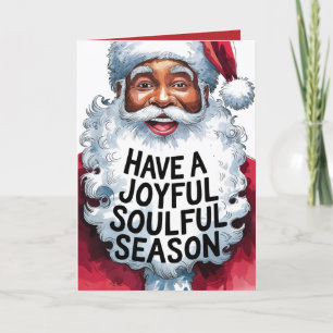 Soulful Season Black Santa Greeting Card (5x7)