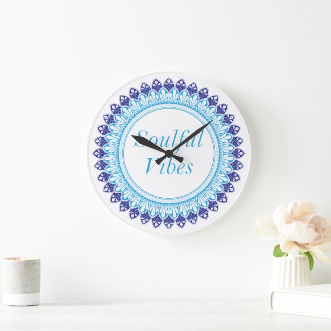 Soulful Vibes mandala Large Clock (Home)