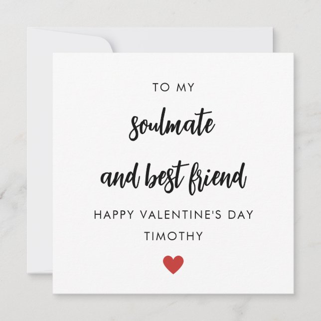 Soulmate And Best Friend Valentines Day Card  (Front)