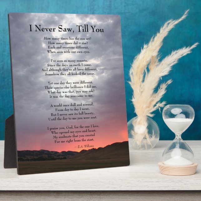 Soulmate California Sunset Photo Plaque (Side)