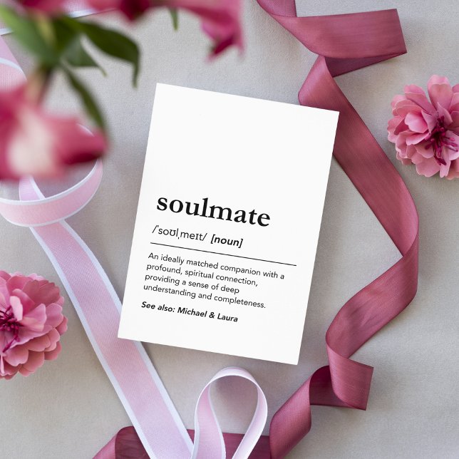 Soulmate definition minimalist typography modern card (Creator Uploaded)