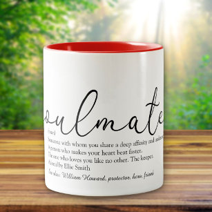 Soulmate Definition Script Love Heart Two-Tone Coffee Mug