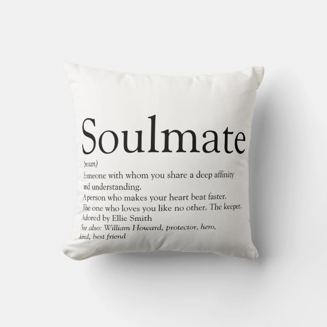 Soulmate Definition Simple Modern Fun Cushion (Front)