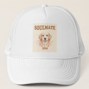 Soulmate Dog Illustration , Golden Retriever Love Trucker Hat
