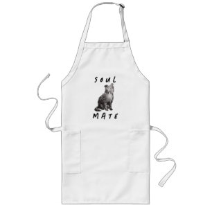 Soulmate dog pencil drawing long apron