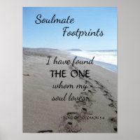 Soulmate Footprints Poster with Poem
