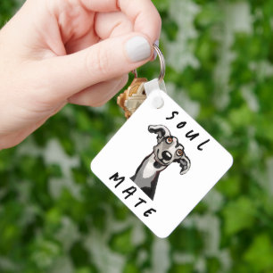 Soulmate funny galgo, whippet, greyhound key ring