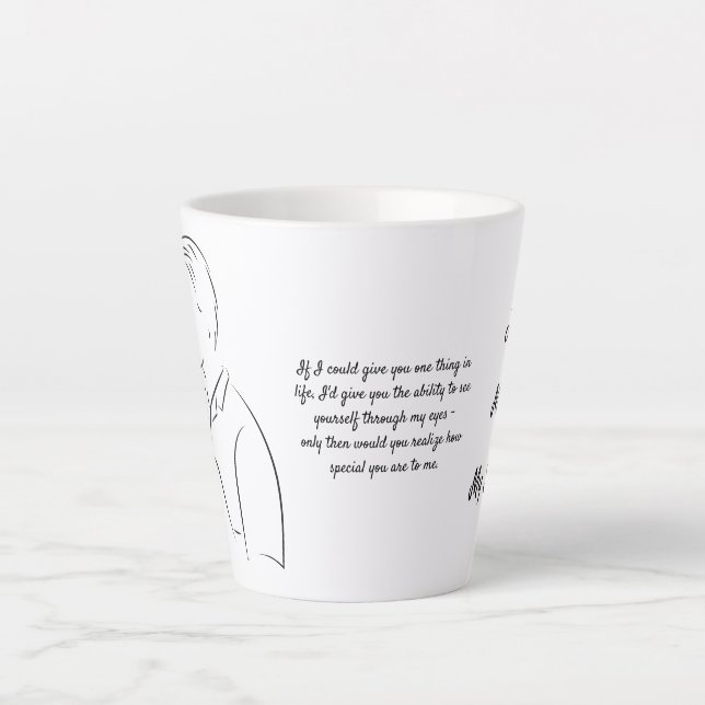 Soulmate, Love Letter, Personalised Latte Mug (Front)