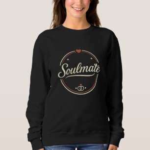 Soulmate Retro Love Minimal (Dark) Couple Matching Sweatshirt