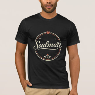 Soulmate Retro Love Minimal (Dark) Couple Matching T-Shirt