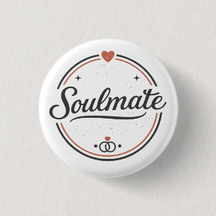 Soulmate Retro Love Minimal(Light) Couple Matching 3 Cm Round Badge