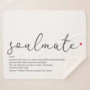 Soulmate Script Love Heart Definition Sherpa Blanket