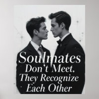 Soulmates Gay Couple Love Quote Art