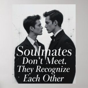 Soulmates Gay Couple Love Quote Art Poster