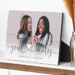 Soulmates Heart Script Best Friends Photo Gift Plaque<br><div class="desc">A special and memorable photo gift for soulmates. The design features a single photo layout to display your special photo. "Soulmates" is designed in a stylish black brush script and heart design calligraphy and customised with names. Send a memorable and special gift to yourself and your friend/soulmate that you will...</div>