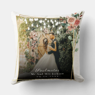 Soulmates I Love You wedding Photo Valentine Cushion