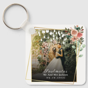 Soulmates I Love You wedding Photo Valentine's day Key Ring
