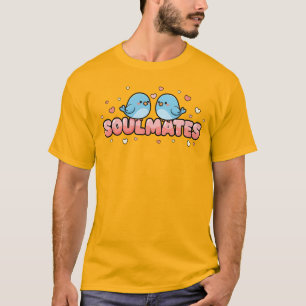 Soulmates: Kawaii Bluebirds Pastel Love T-Shirt