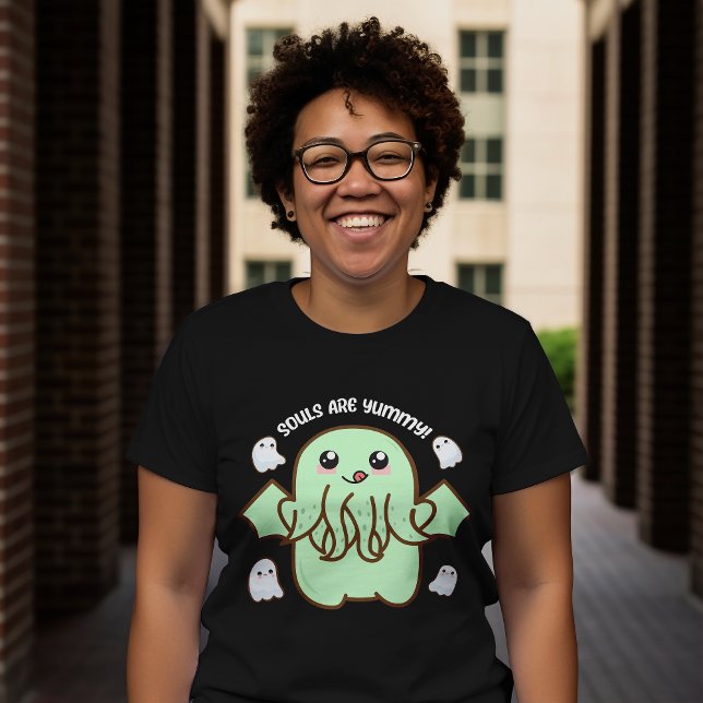 Souls are Yummy Cthulhu T-Shirt (From the brilliant mind of master horror writer H.P. Lovecraft comes your very own Cthulhu t shirt.)