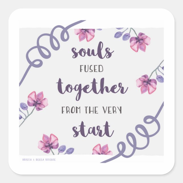souls fused together from the very start square sticker (Front)