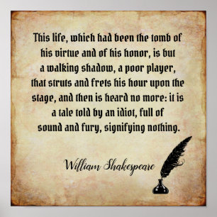Sound and Fury - Shakespeare quote print
