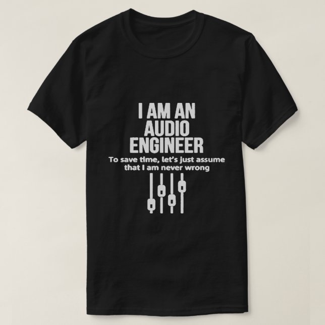 Sound/Audio Engineer Black/White Pro Tools T-Shirt (Design Front)
