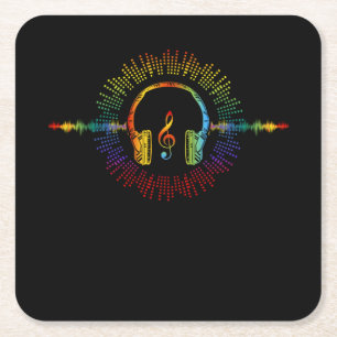 Sound Engineer Audio Wave Audio Engineer Music Square Paper Coaster