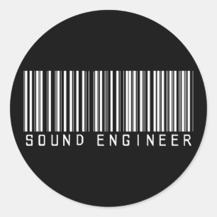 Sound Engineer Bar Code Classic Round Sticker