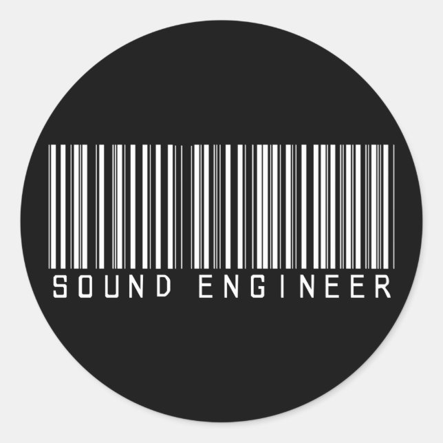Sound Engineer Bar Code Classic Round Sticker (Front)