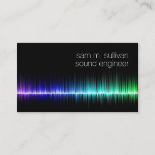 Sound Engineer Colourful Sound Wave Musician Business Card