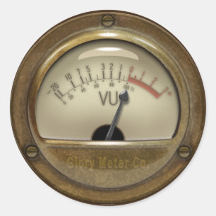 Sound Engineer & DJ Steampunk VU Metre Design Classic Round Sticker